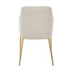 Beige-gold velvet chair with armrests (opening) with beauty defect