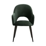 Dark green velvet chair with armrests (rachel)