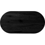 Black solid wood oval dining table top eadwine 180x90cm intact