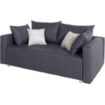 Pilkos spalvos audinio sofa-lova dany 2 dešinė pusė nepažeista