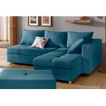 Mėlyna kampinė sofa-lova Italijoje nepažeista