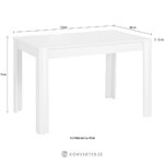 Valkoinen korkeakiiltoinen ruokapöytä 120x80cm lynn ehjä
