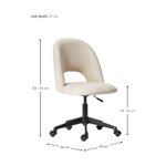 White velvet office chair (rachel) intact