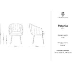 Dizaino aksominė kėdė petunija (besolux) visa