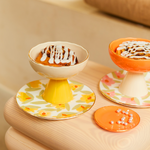 Orange gold rimmed plate 9cm (urban nature)