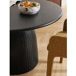 Black Round Solid Wood Dining Table (Nelly) D=120