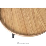 Brown-black coffee table with mesa (wood) beauty flaw