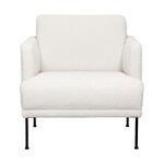 Valkoinen tekoturkista valmistettu nojatuoli (fluente) ehjä