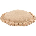 Brown round decorative pillow case (deva) intact