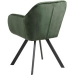 Zaļa samta mīkstais krēsls Lucie (actona)