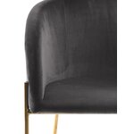 Tamsiai pilka aksominė minkšta kėdė Nelson (interstil dänemark)