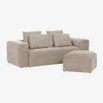 Beige footstool (block)