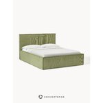 Roheline velvet voodi (dream) 180x200 iluveaga