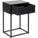 Black nightstand with a sample of mitra (actona), with a flaw