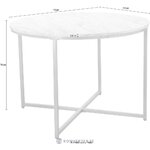 Marmuro imitacijos pietų stalas gondat d=110cm su kosmetiniais defektais