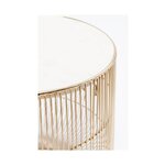 Dīvāna galda sija ar baltu zelta marmora virsmu (kare dizains) ar skaistuma trūkumu