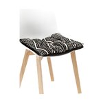 Puuvillainen tuolin tyyny (blaki) mustavalkokuvioisella ehjänä