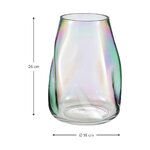 Glass flower vase (rainbow) with beauty flaws.