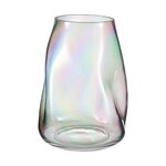 Glass flower vase (rainbow) with beauty flaws.