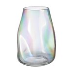 Glass flower vase (rainbow) with beauty flaws.