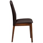 Walnut brown leather dining chair kuno