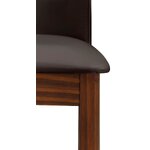 Walnut brown leather dining chair kuno