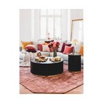 Black and gold coffee table (clarice) with d=90 beauty flaw