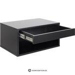 Black wall-mounted bedside table cholet (actona) with cosmetic flaws