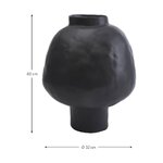 Черная керамическая дизайнерская ваза для цветов (вкладка) не повреждена