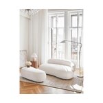 Krēmkrāsas dizaina dīvāns (alba) ar skaistuma trūkumu