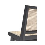 Musta massiivipuinen designtuoli (sissi), jossa kauneusvirhe