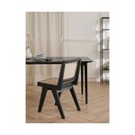Musta massiivipuinen designtuoli (sissi), jossa kauneusvirhe