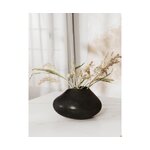 Black design flower vase (latona) with beauty flaws