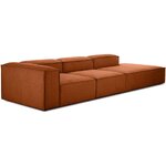 Large terracotta-colored modular sofa with extended part (Lennon), intact