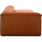 Large terracotta-colored modular sofa with extended part (Lennon), intact