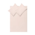 Светло-розовый хлопковый комплект постельного белья из 3-х предметов (премиум) в комплекте