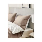 White-taupe color cotton bedding set 2 pcs (julia) complete