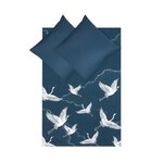 Темно-синий комплект постельного белья из хлопка с рисунком из 3-х предметов (юма) целиком
