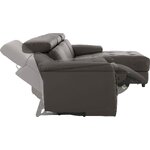 Серый кожаный угловой диван с функцией релаксации (binado)