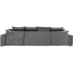 Gray velvet corner sofa bed josy whole