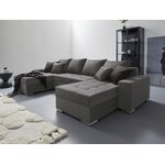 Gray velvet corner sofa bed josy whole