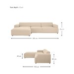 Beige modular corner sofa (melva) 319cm with beauty defect