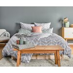 Gray patterned cotton bedding set 2-piece (mirja)