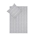 Gray patterned cotton bedding set 2-piece (mirja)