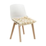 Yellow checkered cotton chair cushion (milène) 40x40