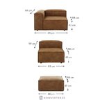 Brown leather modular sofa (Lennon) intact