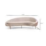 Light beige velvet design sofa ariana (asir) intact