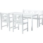White solid wood garden bench rosenborg (cinas) with blemishes