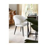 Chair with white bouclé fabric (celia) with beauty flaws.