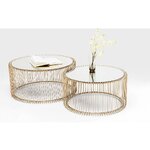 Golden set of coffee tables wire (kare design)